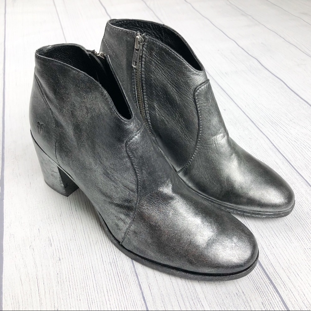 Frye Nora Metallic Italian Leather Zip Bootie